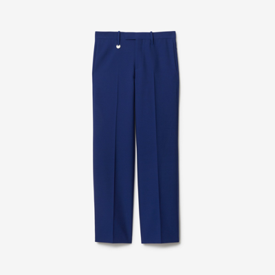 Shop Burberry Wool Trousers In Marine