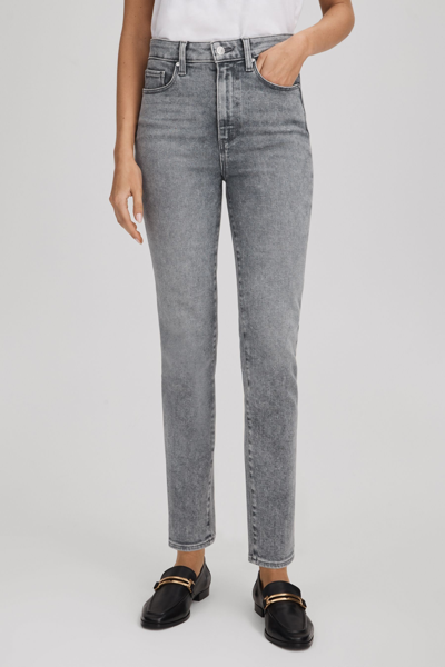 Shop Paige Slim Fit Washed Jeans In Grey Rain
