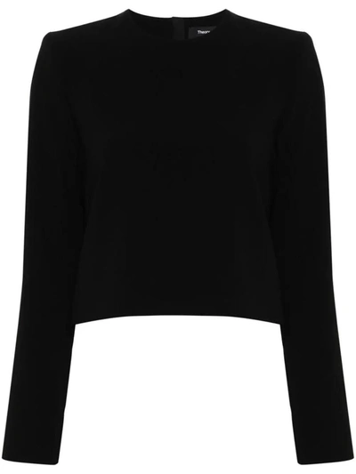 Shop Theory Admiral Long Sleeve Minimal Top Clothing In Black