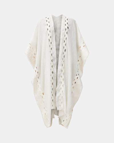 Shop Allsaints Clarissa Logo Print Ruana Scarf In Ecru White