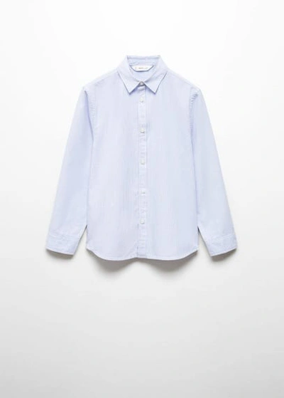 Shop Mango Regular-fit Striped Shirt Sky Blue In Bleu Ciel
