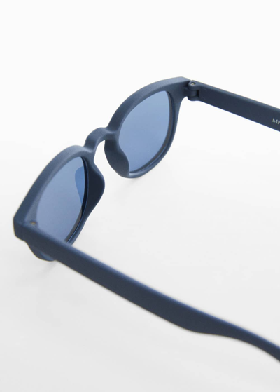 Shop Mango Acetate Frame Sunglasses Dark Navy In Bleu Marine Foncé