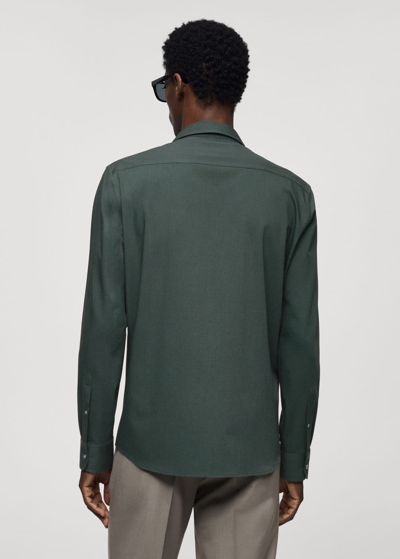 Shop Mango Overshirt With Stretch Fabric Pockets Khaki In Kaki