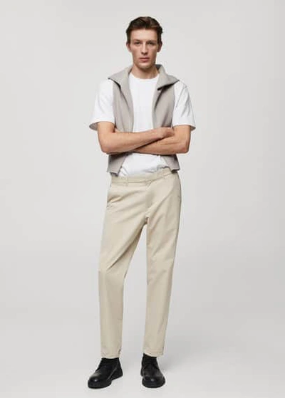 Shop Mango Solotex Slim-fit Trousers Grey