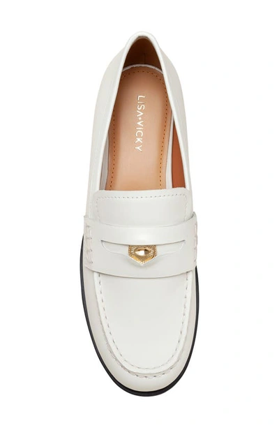 Shop Lisa Vicky Gambit Penny Loafer In Winter White