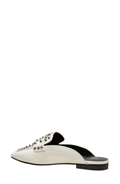 Lisa Vicky Mojo Studded Pointed Toe Mule In Winter White Patent
