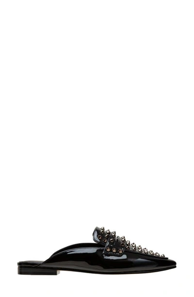 Lisa Vicky Mojo Studded Pointed Toe Mule In Black Patent