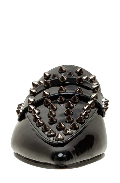 Lisa Vicky Mojo Studded Pointed Toe Mule In Black Patent