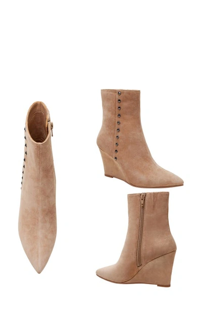 Lisa Vicky Sassy Pointed Toe Wedge Bootie In Saddle