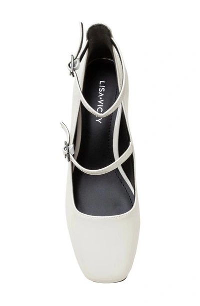 Shop Lisa Vicky Saint Ankle Strap Pump In Winter White Patent
