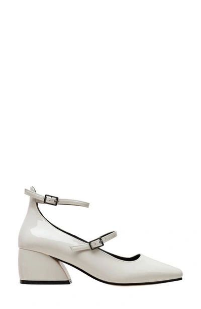 Shop Lisa Vicky Saint Ankle Strap Pump In Winter White Patent