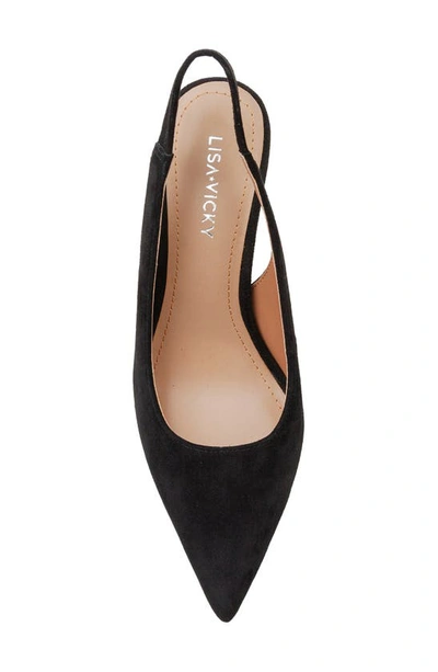 Shop Lisa Vicky Piper Pointed Toe Slingback Pump In Black Suede