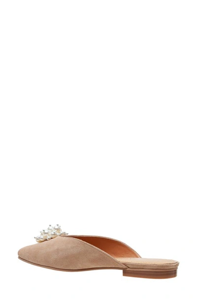 Shop Lisa Vicky Glow Imitation Pearl Mule In Tan Camel