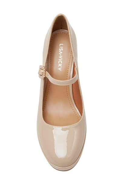 Lisa Vicky Bobble Platform Pump In Beige Patent