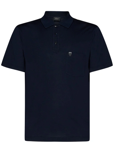 Shop Brioni Polo Shirt In Blu