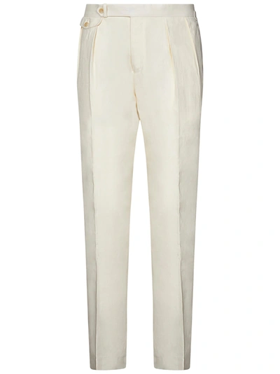 Shop Polo Ralph Lauren Trousers In Panna