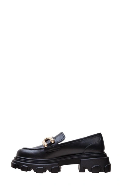 Shop Lisa Vicky Decide Lug Sole Loafer In Black Nappa Leather