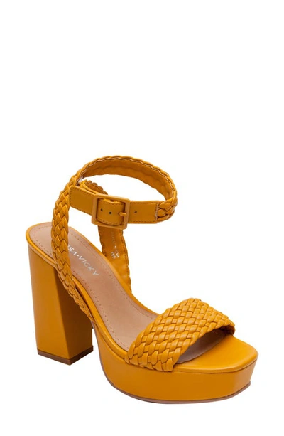 Shop Lisa Vicky Jewel Platform Sandal In Dark Yellow