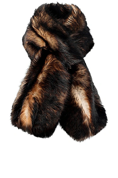 Nour Hammour Montaigne Shearling Scarf In Wild Brown