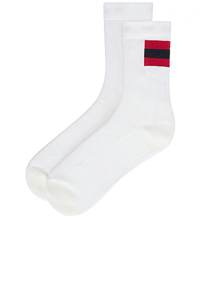 Shop On Tennis Sock In White & Red