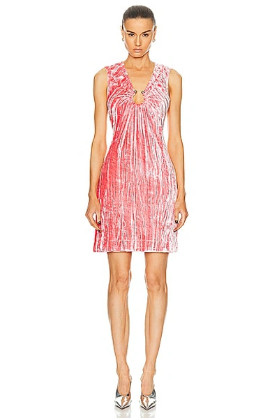 Shop Bottega Veneta Textured Viscose Silk Velvet Dress In Pink Lemonade