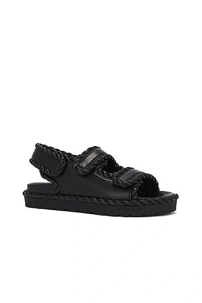 Shop Bottega Veneta Jack Flat Sandal In Black