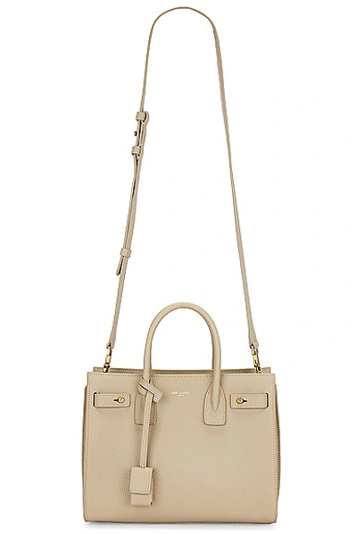Saint Laurent Sac De Jour Medium Leather Tote Bag In Seasalt
