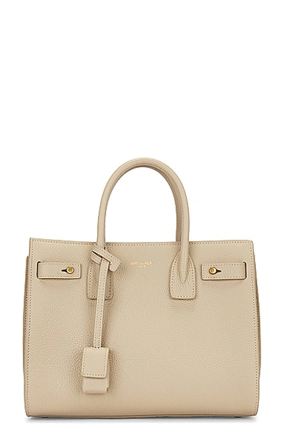 Saint Laurent Sac De Jour Medium Leather Tote Bag In Seasalt