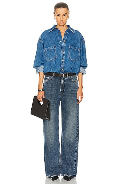 Haikure Tilda Two-tone Denim Jumpsuit In Piano Blue
