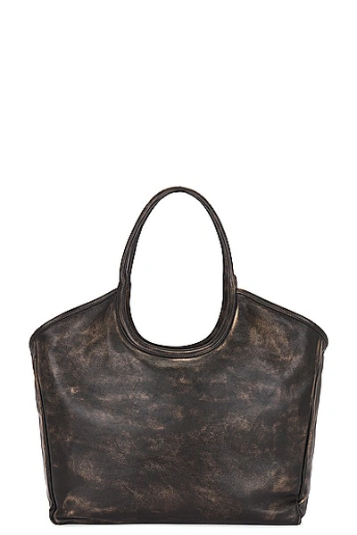 Shop Miu Miu Leather Tote Bag In Sabbia & Caffe