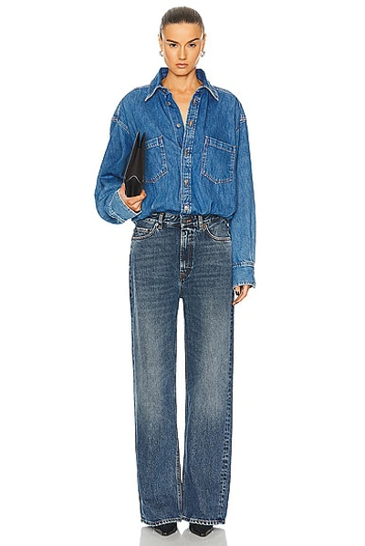 Haikure Tilda Two-tone Denim Jumpsuit In Piano Blue
