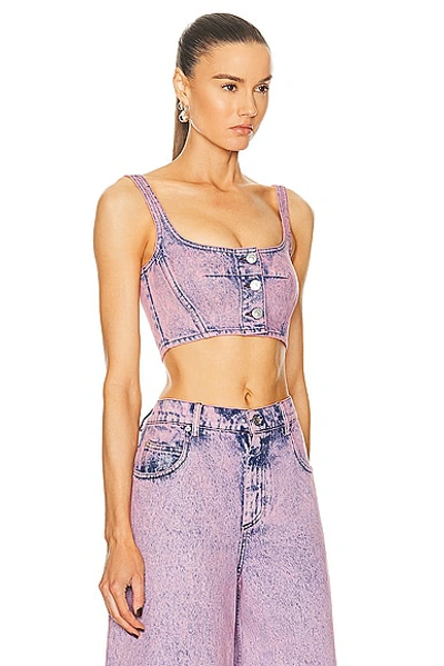 Shop Marni Marble Dyed Cropped Top In Pink Gummy
