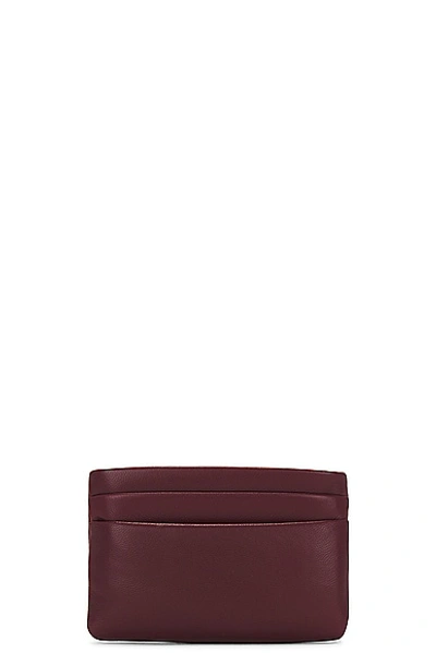 Saint Laurent Calypso Zipped Credit Card Case In Rouge Merlot