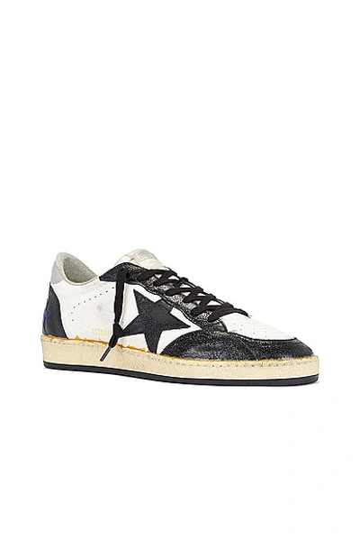 Shop Golden Goose Ball Star Nappa Leather Toe In White  Black  & Grey