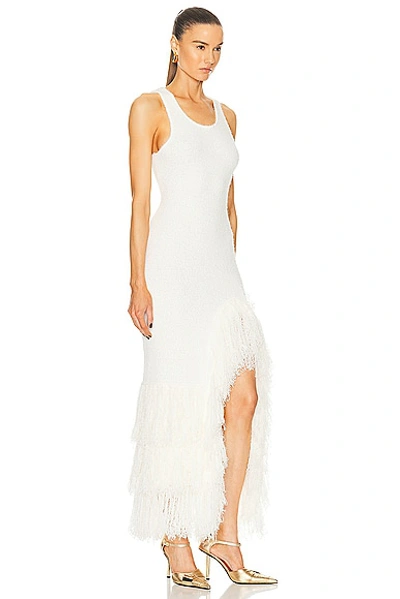 Shop Aknvas Sasha Knit Fringe Dress In White