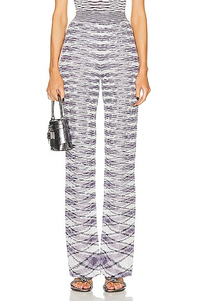 Shop Missoni Straight Leg Trouser In Lilac & White Sequins Space Dye
