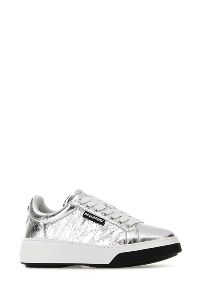 Dsquared2 Dsquared Silver Leather Bumper Sneakers In Silver