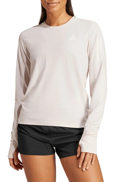 Shop Adidas Originals Own The Run Long Sleeve T-shirt In Putty Mauve