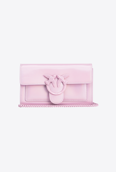 Shop Pinko Portafoglio Love Bag Color Block In Lilac-colour-block