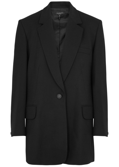 Shop Rag & Bone Suzanne Oversized Twill Blazer In Black