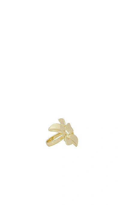 Shop By Adina Eden Double Flower Claw Ring In 金色