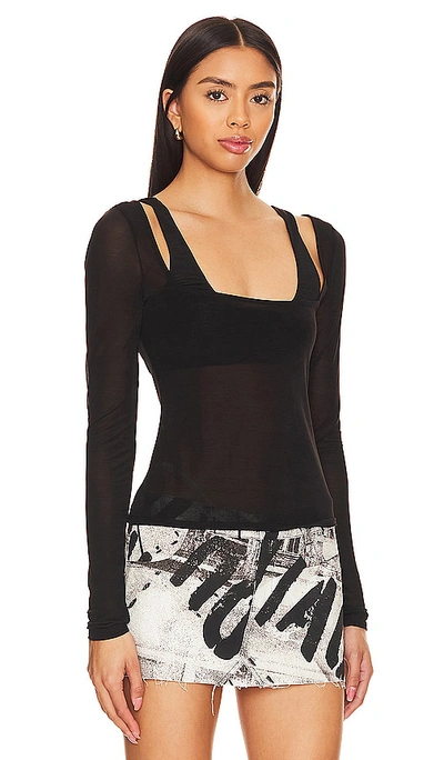 Lovers & Friends Ula Sheer Top In 黑色