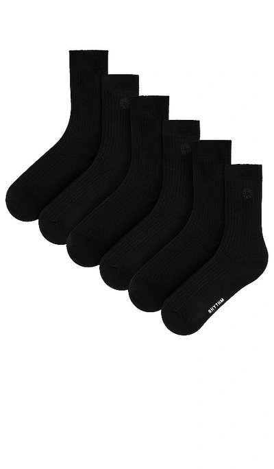 Shop Rhythm Classic 3 Pack Socks In 黑色