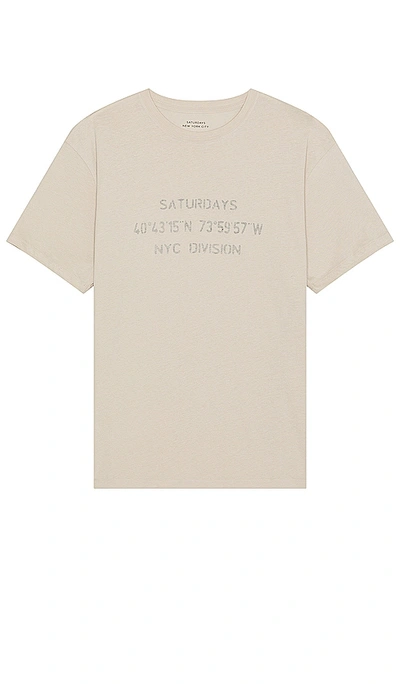 Shop Saturdays Surf Nyc Reverse Nyc Division Standard Short Sleeve Tee In 浮石色