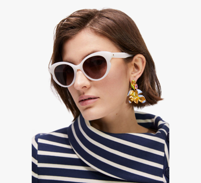 Shop Kate Spade Elina Sunglasses In White