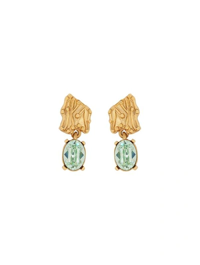 Shop Oscar De La Renta Crystal Branch Drop Earrings In Peridot