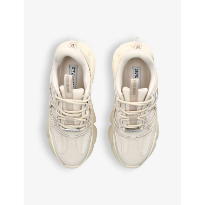 Shop Steve Madden Stormz Chunky-sole Woven Low-top Trainers In Bone
