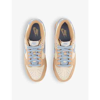 Shop Nike Mens Coconut Milk Light Armor Dunk Low Panelled Suede Low-top Trainers