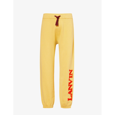 Shop Lanvin Mens Corn Brand-embroidered Drawstring-waistband Cotton-jersey Jogging Bottoms