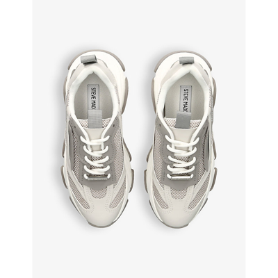 Shop Steve Madden Possession-e Logo-print Woven Low-top Trainers In Grey/dark
